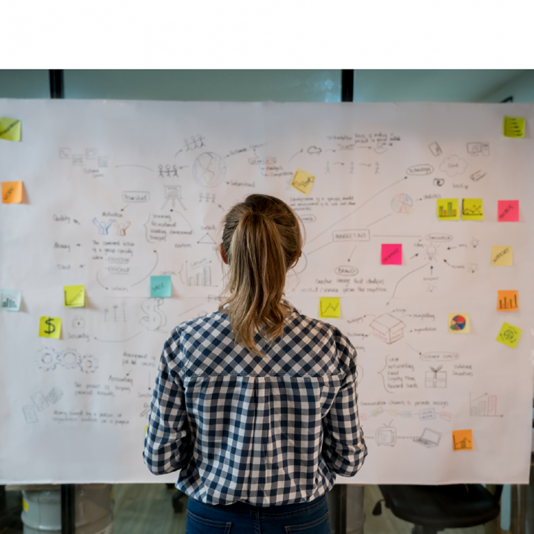 Freedom Day Podcast Banner with a woman looking at a whiteboard