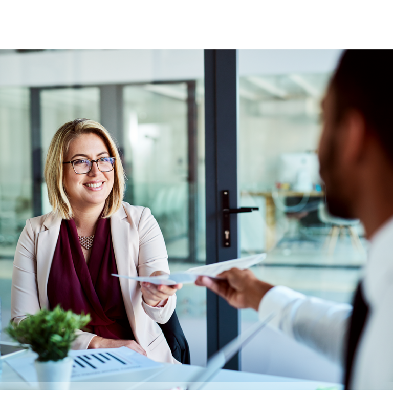 Job offer being given on the spot to a potential employee