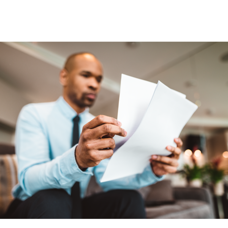 Man looking at changes to a document in relation to the reform bill changes